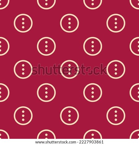 Seamless repeating ellipsis vertical circle outline flat icon pattern, deep carmine and peach puff color. Design for wrapping paper or postcard.
