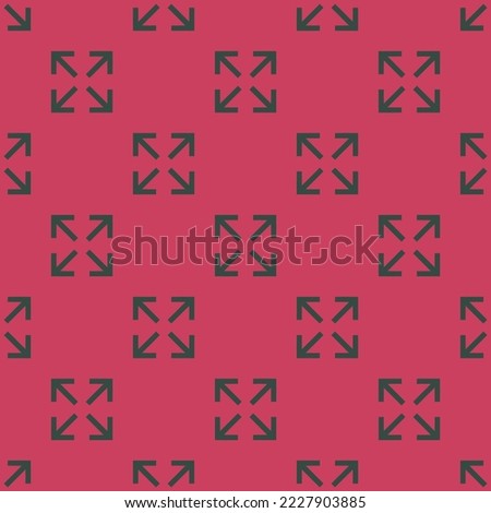 Seamless repeating expand sharp flat icon pattern, brick red and charcoal color. Design for wrapping paper or postcard.