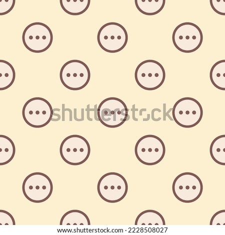 Seamless repeating ellipsis horizontal circle outline flat icon pattern, moccasin and pastel brown color. Design for wrapping paper or postcard.