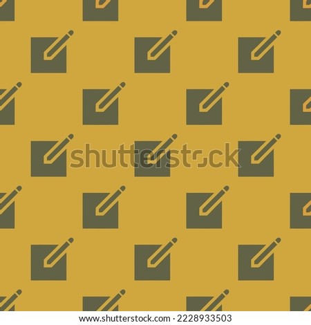 Seamless repeating create sharp flat icon pattern, satin sheen gold and umber color. Design for wrapping paper or postcard.