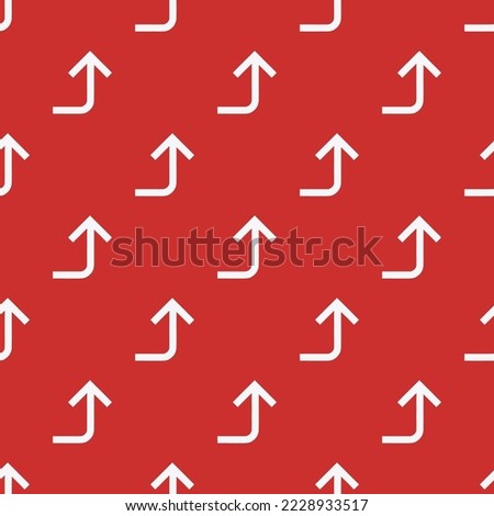Seamless repeating corner right up flat icon pattern, persian red and white smoke color. Design for wrapping paper or postcard.