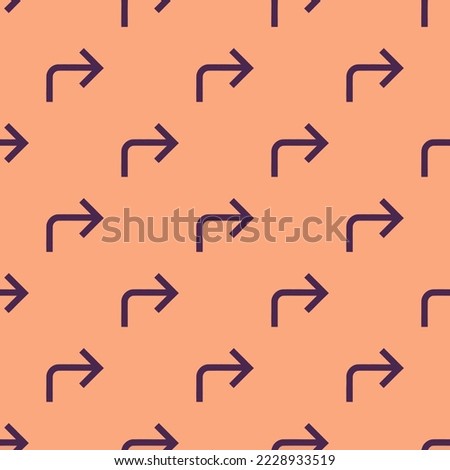 Seamless repeating corner up right flat icon pattern, light salmon and purple taupe color. Design for wrapping paper or postcard.