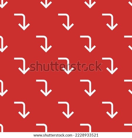 Seamless repeating corner right down flat icon pattern, persian red and white smoke color. Design for wrapping paper or postcard.