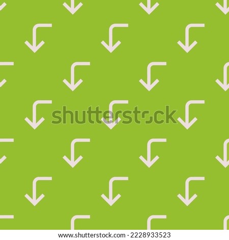Seamless repeating corner left down flat icon pattern, yellow-green and platinum color. Design for wrapping paper or postcard.
