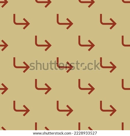 Seamless repeating corner down right flat icon pattern, burlywood and burnt umber color. Design for wrapping paper or postcard.