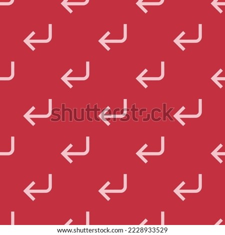 Seamless repeating corner down left flat icon pattern, persian red and bubble gum color. Design for wrapping paper or postcard.