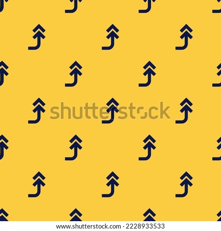 Seamless repeating corner double right up flat icon pattern, sandstorm and oxford blue color. Design for wrapping paper or postcard.