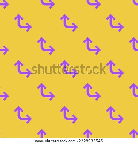 Seamless repeating corner double down right flat icon pattern, sandstorm and lavender indigo color. Design for wrapping paper or postcard.