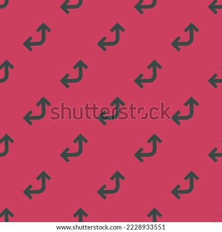 Seamless repeating corner double down left flat icon pattern, brick red and charcoal color. Design for wrapping paper or postcard.