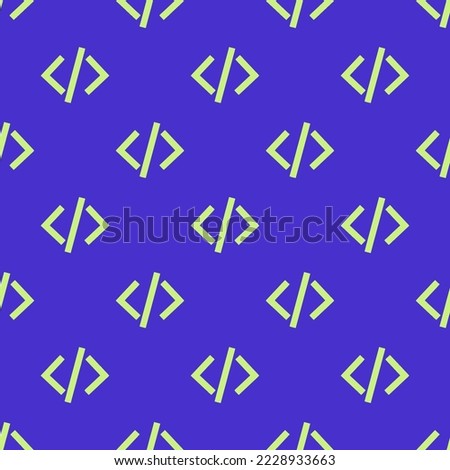 Seamless repeating code slash flat icon pattern, iris and medium spring bud color. Design for wrapping paper or postcard.