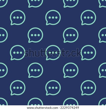 Seamless repeating chatbubble ellipses outline flat icon pattern, st. patrick's blue and pearl aqua color. Design for wrapping paper or postcard.
