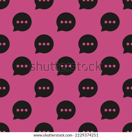 Seamless repeating chatbubble ellipses sharp flat icon pattern, fuchsia rose and dark jungle green color. Design for wrapping paper or postcard.