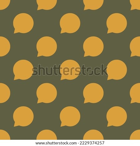 Seamless repeating chatbubble sharp flat icon pattern, umber and satin sheen gold color. Design for wrapping paper or postcard.