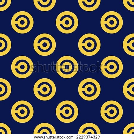 Seamless repeating circleci flat icon pattern, oxford blue and sandstorm color. Design for wrapping paper or postcard.