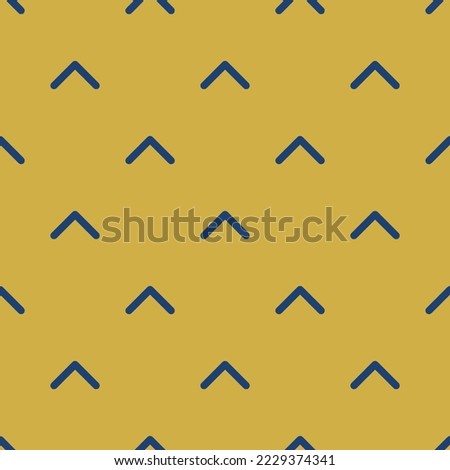 Seamless repeating chevron up outline flat icon pattern, indian yellow and st. patrick's blue color. Design for wrapping paper or postcard.