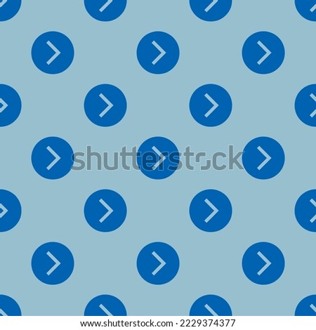 Seamless repeating chevron forward circle sharp flat icon pattern, pale cerulean and sapphire blue color. Design for wrapping paper or postcard.