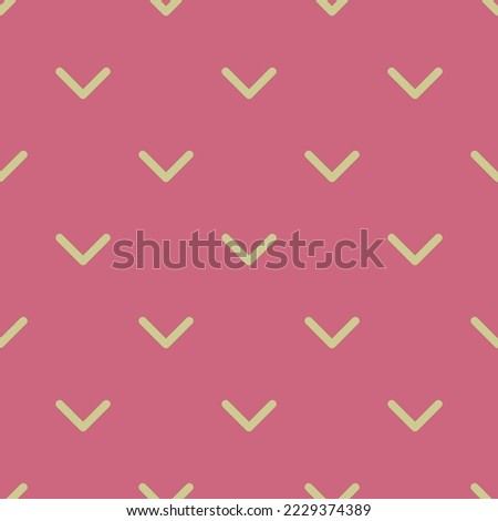 Seamless repeating chevron down outline flat icon pattern, blush and medium spring bud color. Design for wrapping paper or postcard.