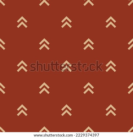 Seamless repeating chevron double up flat icon pattern, burnt umber and burlywood color. Design for wrapping paper or postcard.