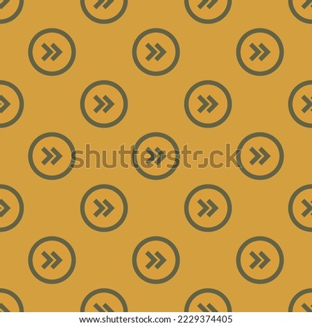 Seamless repeating chevron double right o flat icon pattern, satin sheen gold and umber color. Design for wrapping paper or postcard.