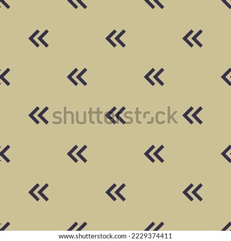 Seamless repeating chevron double left flat icon pattern, tan and onyx color. Design for wrapping paper or postcard.