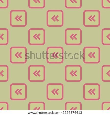 Seamless repeating chevron double left r flat icon pattern, medium spring bud and blush color. Design for wrapping paper or postcard.