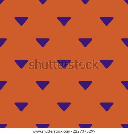 Seamless repeating caret down flat icon pattern, flame and persian indigo color. Design for wrapping paper or postcard.