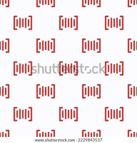 Seamless repeating barcode sharp flat icon pattern, white smoke and persian red color. Design for wrapping paper or postcard.