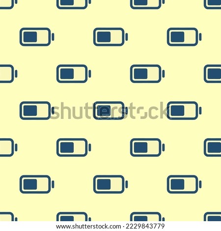 Seamless repeating battery half outline flat icon pattern, blond and dark slate gray color. Design for wrapping paper or postcard.