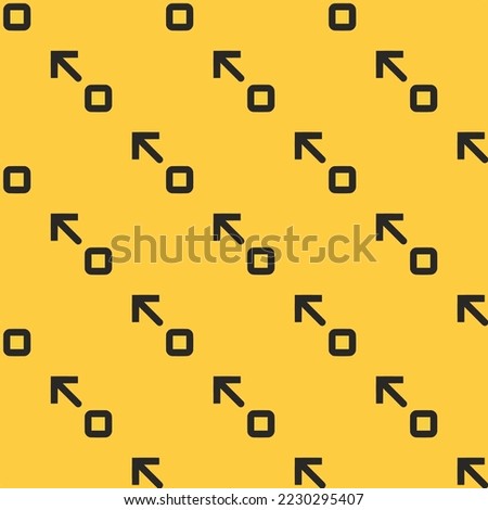 Seamless repeating arrows expand up left flat icon pattern, sandstorm and black leather jacket color. Design for wrapping paper or postcard.