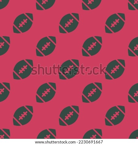 Seamless repeating american football sharp flat icon pattern, brick red and charcoal color. Design for wrapping paper or postcard.