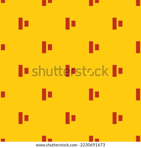 Seamless repeating align middle flat icon pattern, yellow (ncs) and dark pastel red color. Design for wrapping paper or postcard.