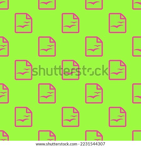 Seamless repeating file openoffice flat icon pattern, green-yellow and rose bonbon color. Background for menu.