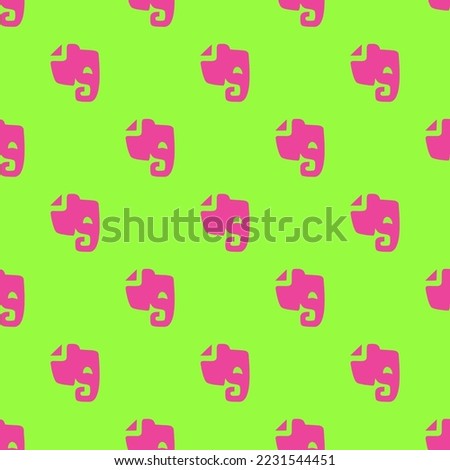 Seamless repeating evernote flat icon pattern, green-yellow and rose bonbon color. Ornament for invitation card.