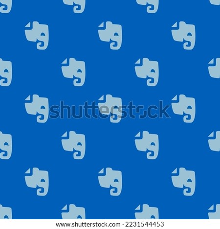 Seamless repeating evernote flat icon pattern, sapphire blue and pale cerulean color. Background for business card.