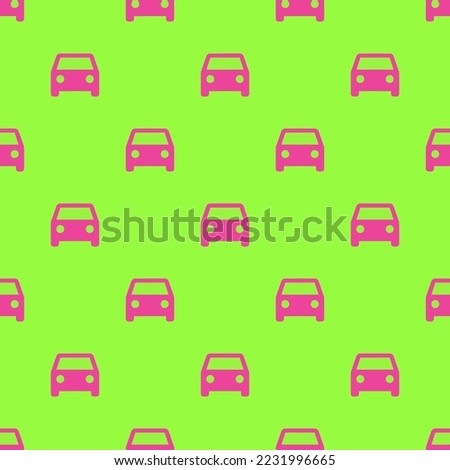 Seamless repeating drive eta flat icon pattern, green-yellow and rose bonbon color. Background for menu.