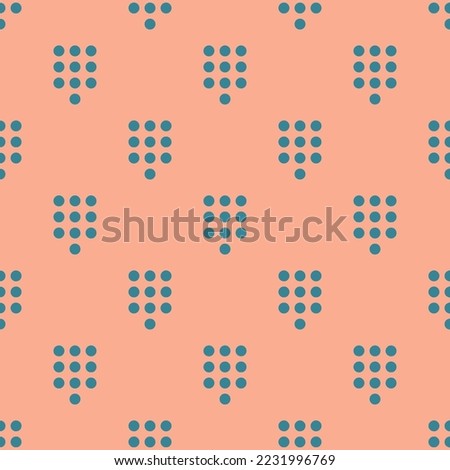 Seamless repeating dialpad flat icon pattern, light salmon pink and teal blue color. Background for banner.