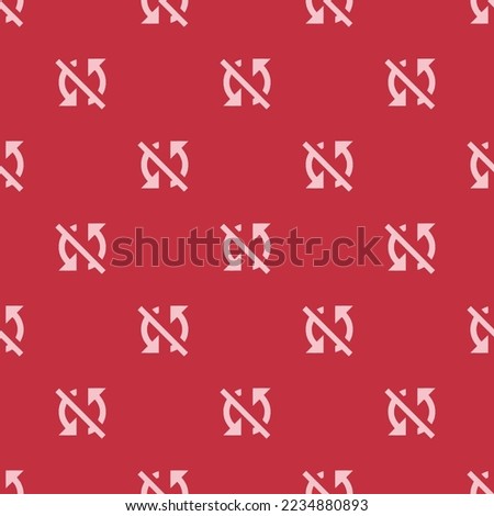 Seamless repeating tiling sync disabled flat icon pattern of persian red and bubble gum color. Background for presentation.