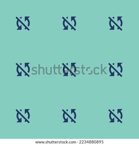 Seamless repeating tiling sync disabled flat icon pattern of pearl aqua and st. patrick's blue color. Backgorund for tablet.
