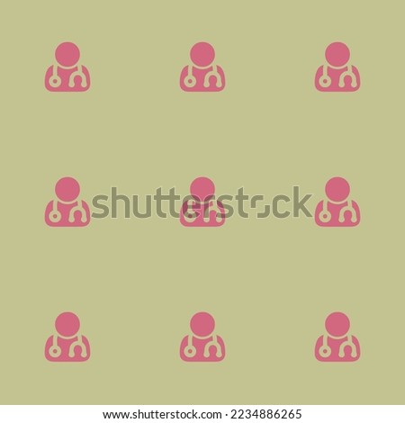 Seamless repeating tiling user md flat icon pattern of medium spring bud and blush color. Design for document cover.