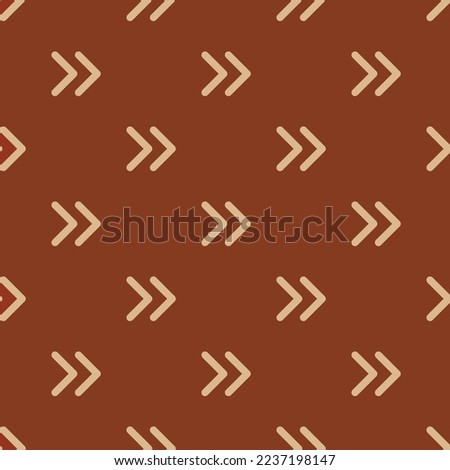 Seamless repeating tiling arrow right d l flat icon pattern of burnt umber and burlywood color. Background for login page.