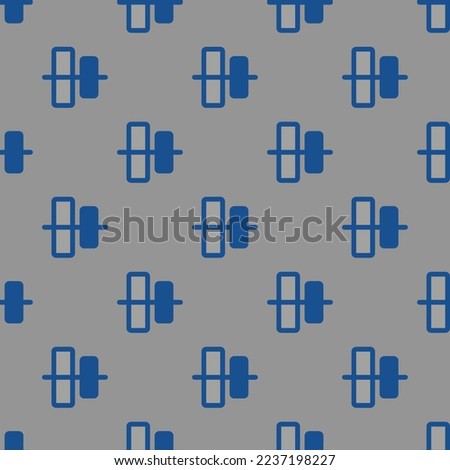 Seamless repeating tiling align middle flat icon pattern of dark gray and yale blue color. Design for brochure cover.
