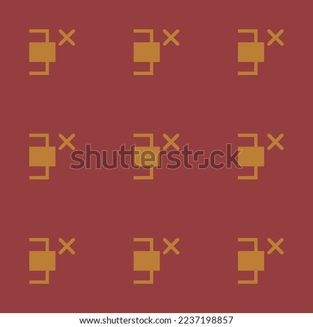 Seamless repeating tiling delete row flat icon pattern of smokey topaz and copper color. Design for certificate.