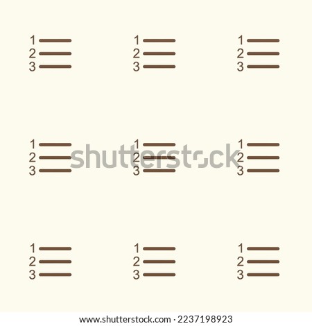Seamless repeating tiling list ol flat icon pattern of eggshell and coffee color. Design for brochure cover.