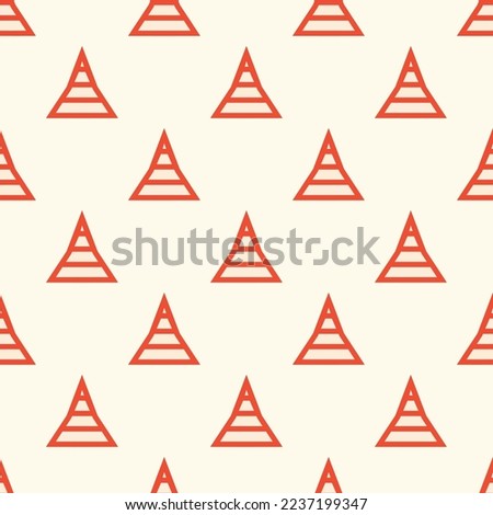 Seamless repeating tiling chart funnel plot flat icon pattern of moccasin and carmine pink color. Background for news report.