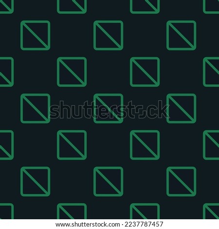 Seamless repeating tiling slash flat icon pattern of dark jungle green and dark spring green color. Background for UI design.