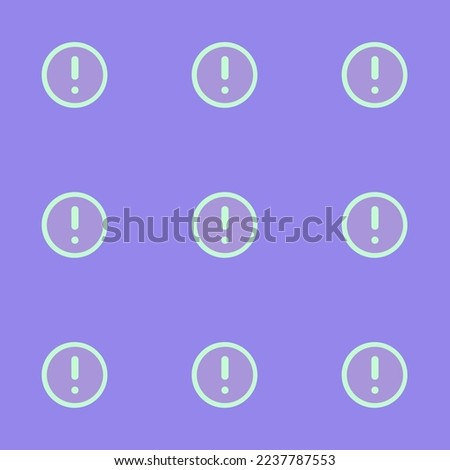 Seamless repeating tiling warning o flat icon pattern of light pastel purple and magic mint color. Background for notebook.