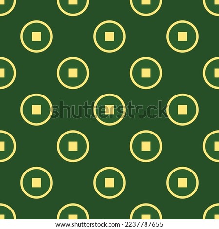 Seamless repeating tiling stop o flat icon pattern of hunter green and mellow yellow color. Background for business card.