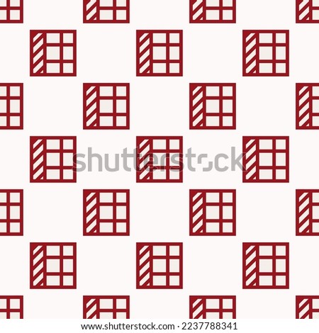 Seamless repeating tiling freeze column flat icon pattern of isabelline and ruby red color. Background for poster.