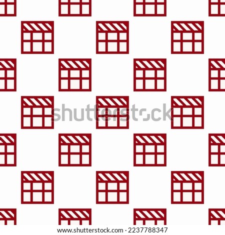 Seamless repeating tiling freeze row flat icon pattern of white smoke and carmine color. Background for logo design.