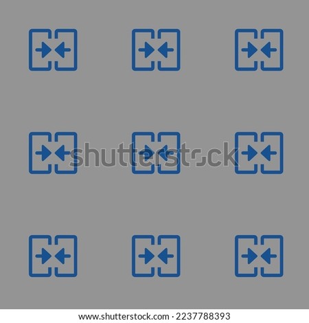 Seamless repeating tiling merge cell flat icon pattern of dark gray and yale blue color. Background for logo design.